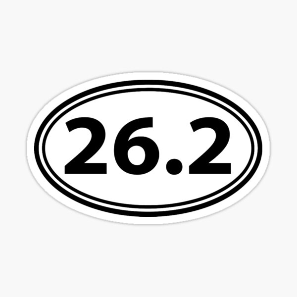 Social Distance 26.2 marathon white oval car decal runner sticker running 