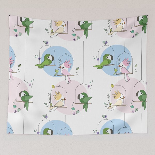 Item preview, Parrots and Cockatoos playful prints designed and sold by StuffInBetween.