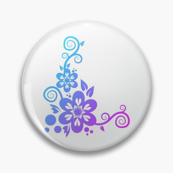 Item preview, Flower tendril pink purple blue turquoise designed and sold by ChrissiCreation.