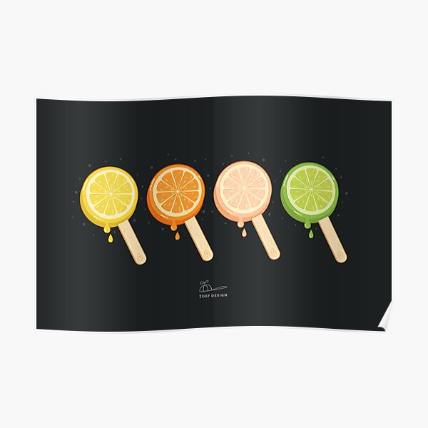 summer night popsicle - icecream Poster