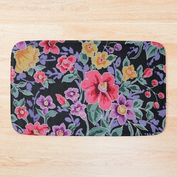 Item preview, Pretty Flowers Tossed on Black Ground designed and sold by Leslie Rogers Todder.