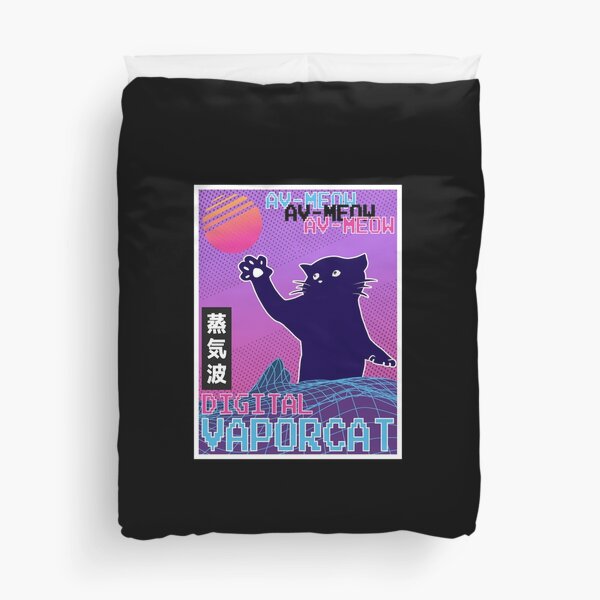 Item preview, Vaporwave Aesthetic Style 80s Synthwave Cat Cat designed and sold by dkuehnha.