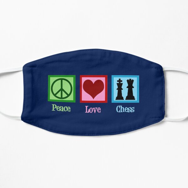 Peace Love Chess Flat Mask