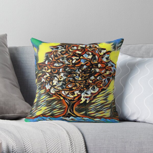 Tree Art 7 designed and created by (c) Janet Watson Art Throw Pillow