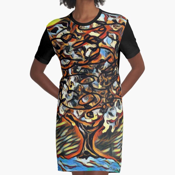 Tree Art 7 designed and created by (c) Janet Watson Art Graphic T-Shirt Dress