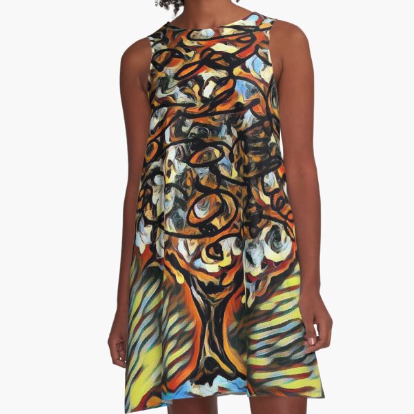 Tree Art 7 designed and created by (c) Janet Watson Art A-Line Dress