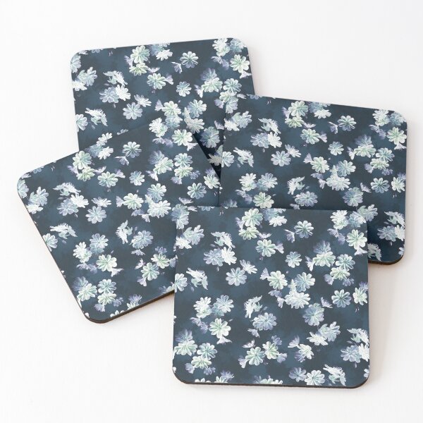 Item preview, Scattered floral in shades of blue designed and sold by micklyn.