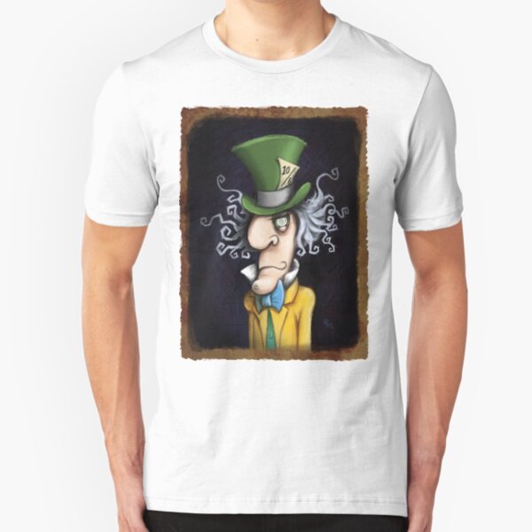 were all mad here - mad hatter - alice in wonderland Slim Fit T-Shirt