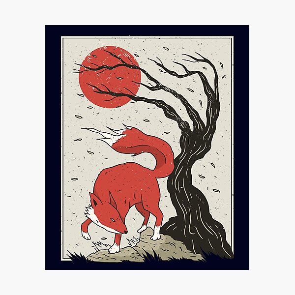 Artikelvorschau, JAPANISCHER FUCHS SCHRIFTZEICHEN T-SHIRT GESCHENK WEIHNACHTEN entworfen und verkauft von Timcito.