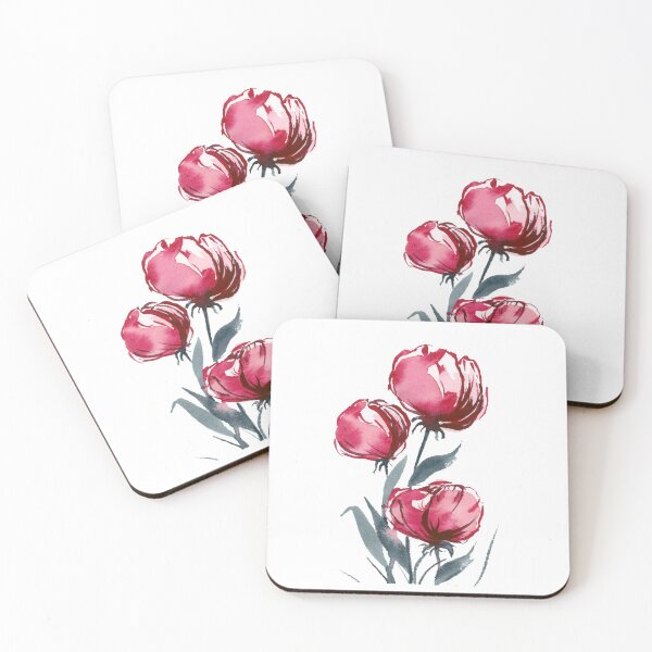 Item preview, Red Watercolor Flowers designed and sold by Alisha Watercolors.