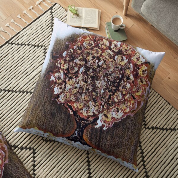 Tree Art 1 designed and created by Janet Watson Art Floor Pillow