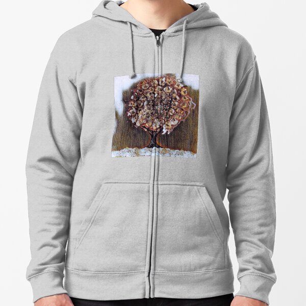 Tree Art 1 designed and created by Janet Watson Art Zipped Hoodie
