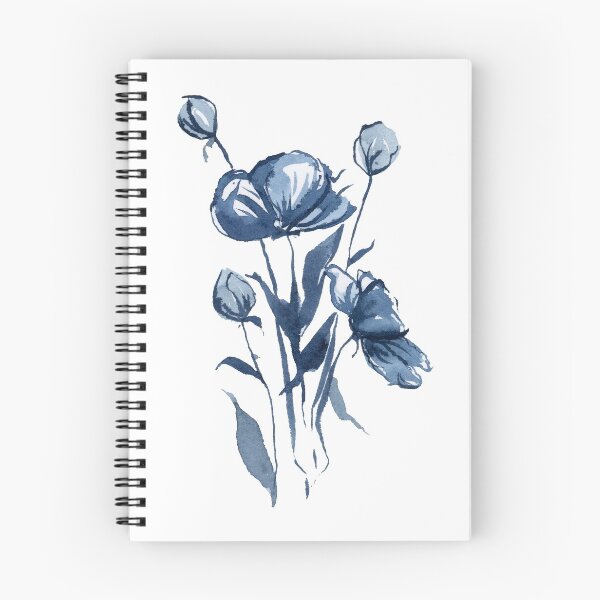 Item preview, Dark Blue Watercolor Flowers designed and sold by Alisha Watercolors.
