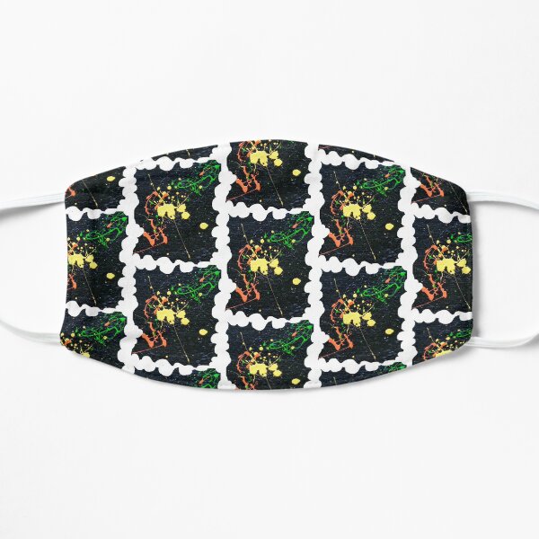 MINIMALIST ABSTRACT BLACK AND WHITE SWIRLING SPACE GALAXY Flat Mask