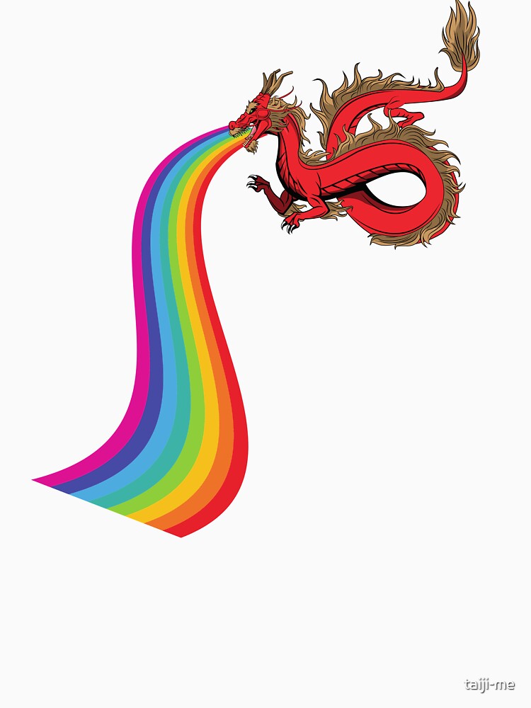 ""Rainbow Breathing Dragon" Colorful Design" Tshirt by taijime