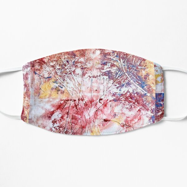 CALM ABSTRACT ART PASTEL RED, YELLOW AND BLUE Flat Mask