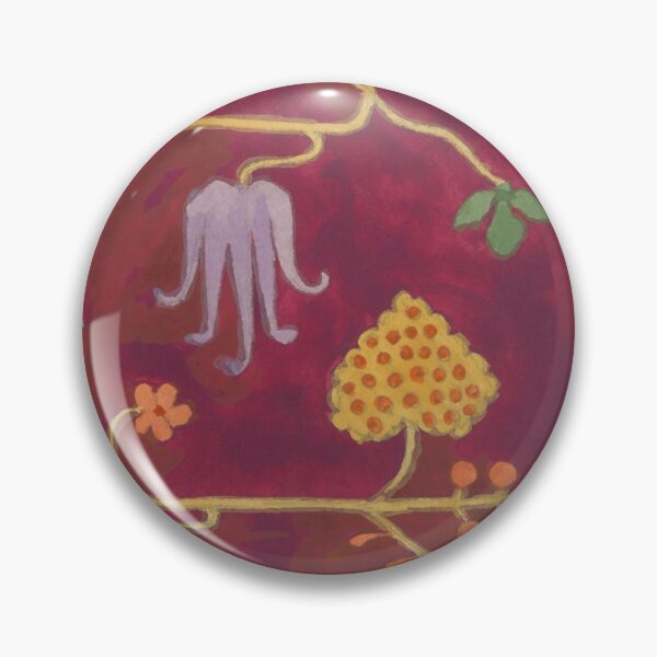 Item preview, Vintage Folk Burgundy Flower Pattern designed and sold by Vintage-TM.