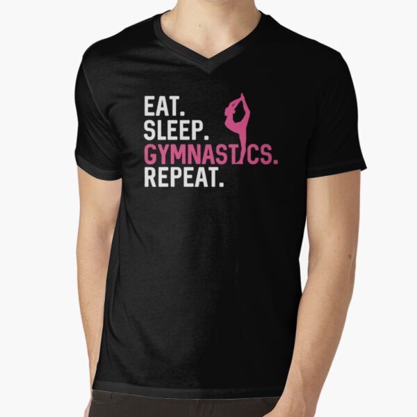 Zwart T-shirt Eat Sleep Gymnastics silhoutte – CEK Gymnastics