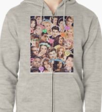 glee cast collage Zipped Hoodie