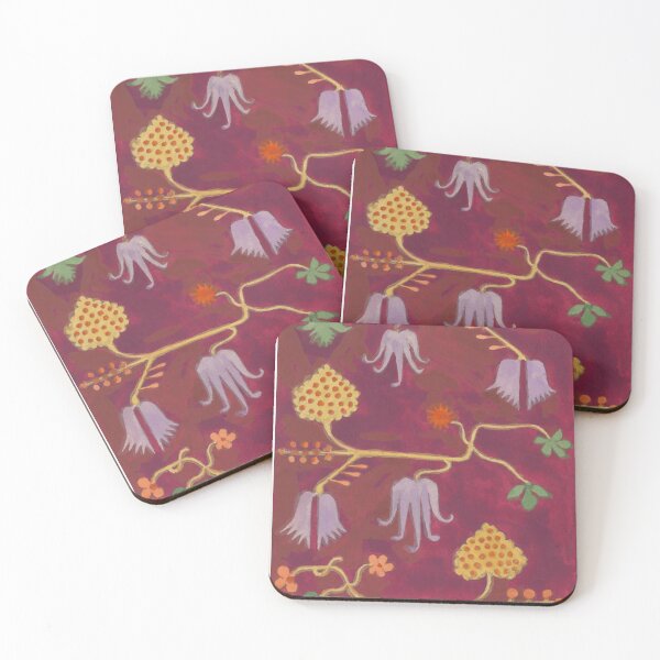 Item preview, Vintage Folk Burgundy Flower Pattern designed and sold by Vintage-TM.