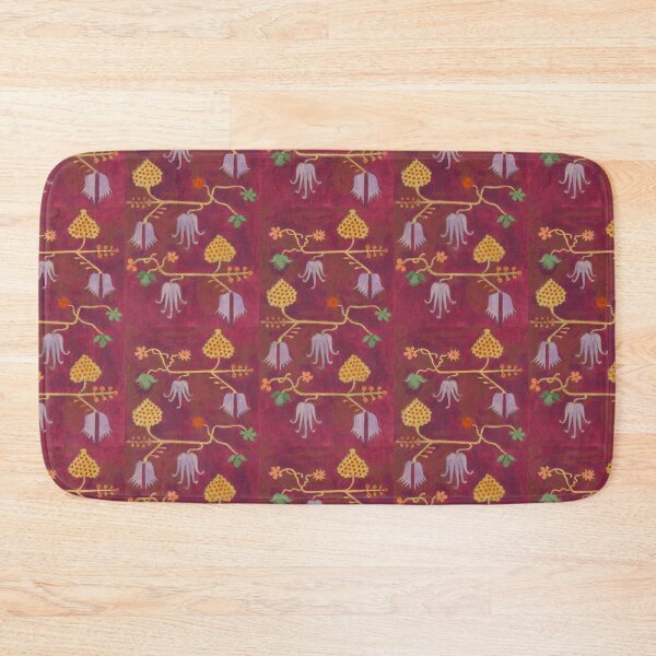 Item preview, Vintage Folk Burgundy Flower Pattern designed and sold by Vintage-TM.