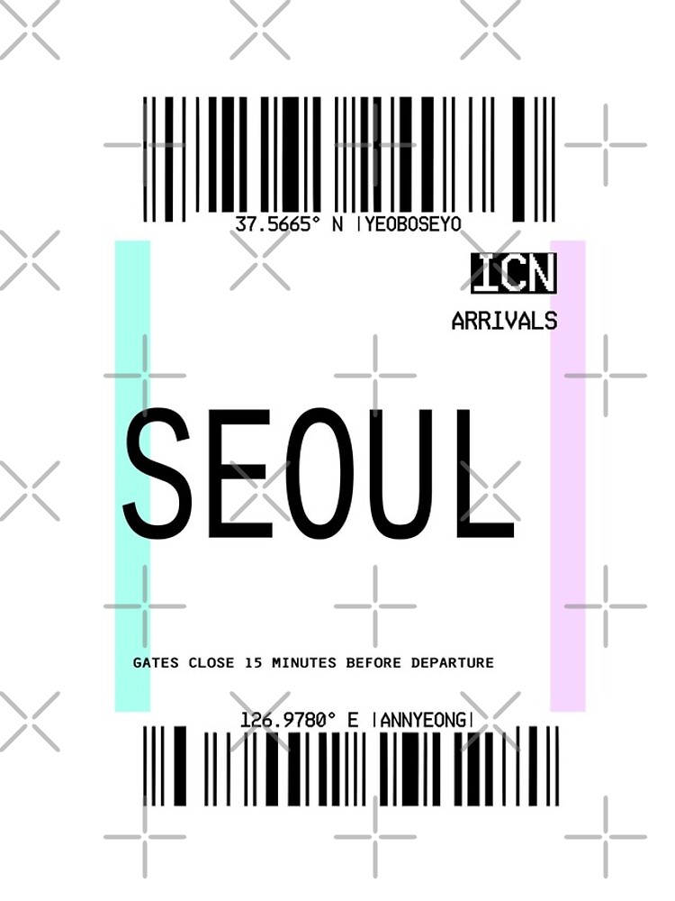 SEOUL SOUTH KOREA PLANE TICKET PHONE CASE