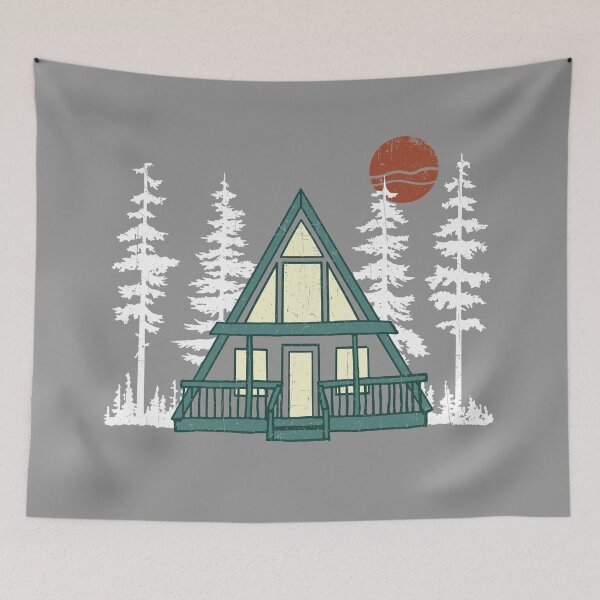 Item preview, A Frame with Pine Trees designed and sold by GreatLakesLocal.