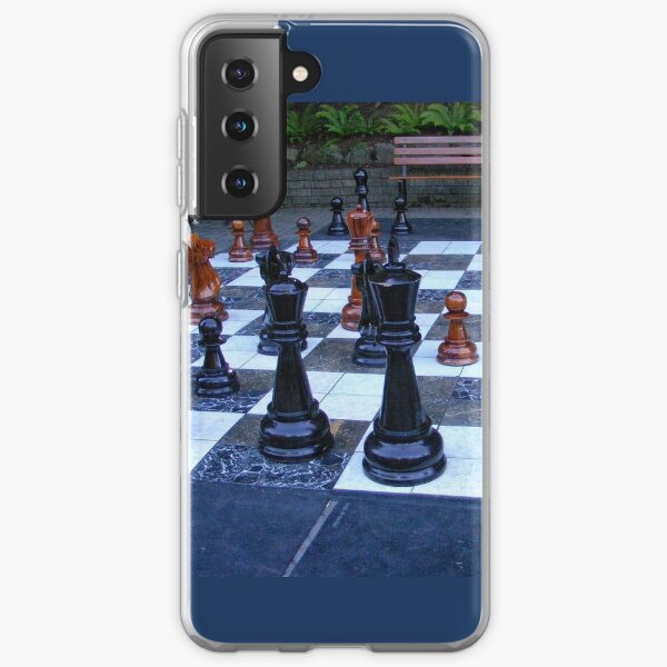 BLACK AND WHITE GEOMETRIC OUTDOOR CHESS BOARD GAME Samsung Galaxy Soft Case