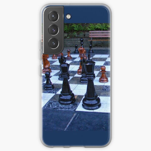 BLACK AND WHITE GEOMETRIC OUTDOOR CHESS BOARD GAME Samsung Galaxy Soft Case