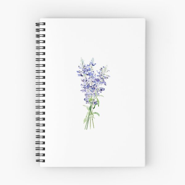 Item preview, acuarela de ramo de flores de salvia de taza de harina azul pintada a mano designed and sold by SelenePaintings .