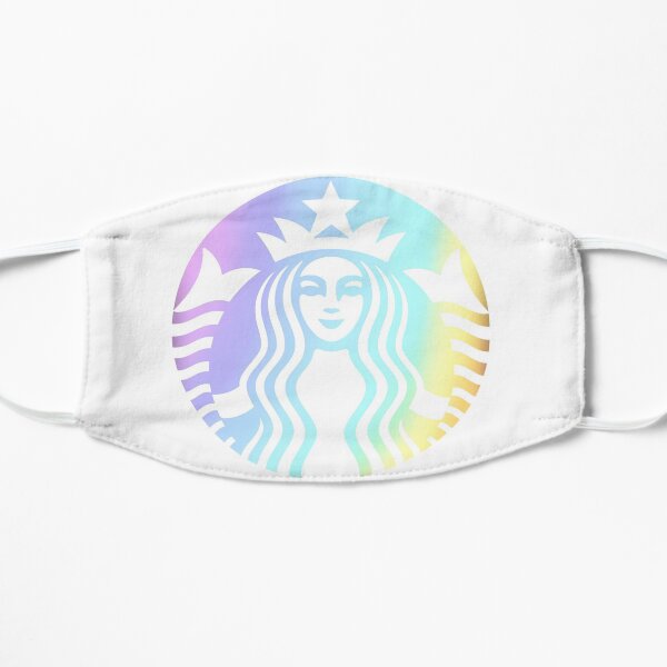Pastel Rainbow Starbucks logo Flat Mask