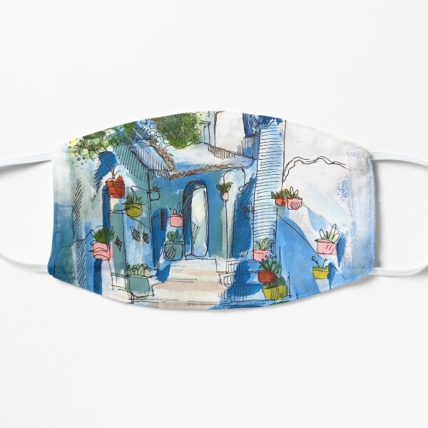 Chefchaouen, Morocco Acrylic Painting Mask