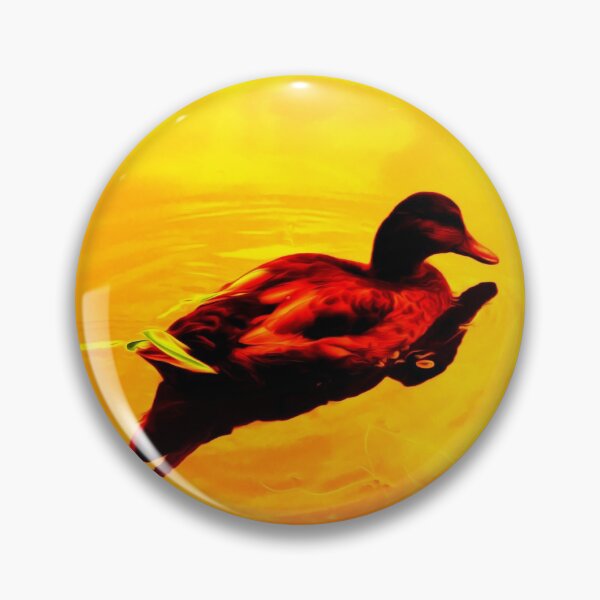 Item preview, Orange and red duck on water designed and sold by Olympia Ellinas.