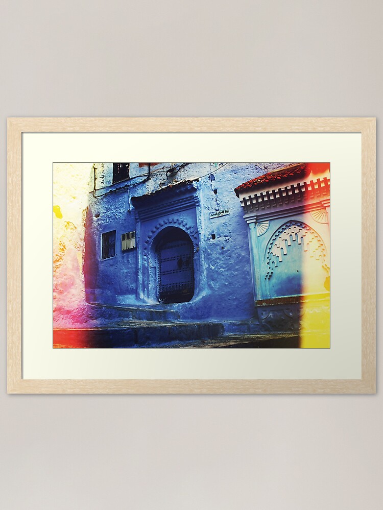 Alternate view of Traditional Blue Buildings and Doors in "Chefchaoun", Morocco ( Wall Art Only ) Framed Art Print
