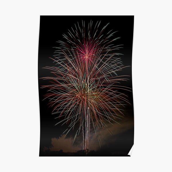 "Black Mountain Fireworks" Poster by tsdevine Redbubble