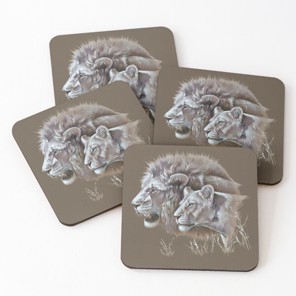 Item preview, White Lion and Lioness designed and sold by Salmoneggs.