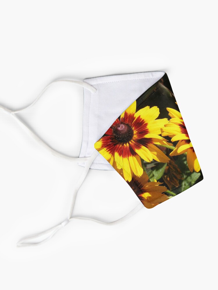 Thumbnail 2 of 5, Mask, YELLOW AND RED SUNFLOWERS, SEEDS AND PETALS designed and sold by Nicola Furlong.