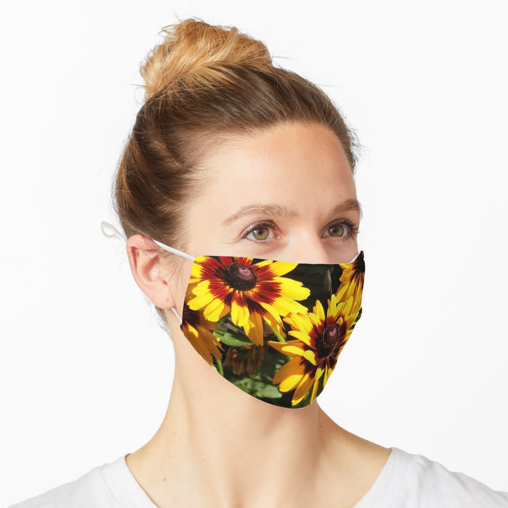 YELLOW AND RED SUNFLOWERS, SEEDS AND PETALS Mask