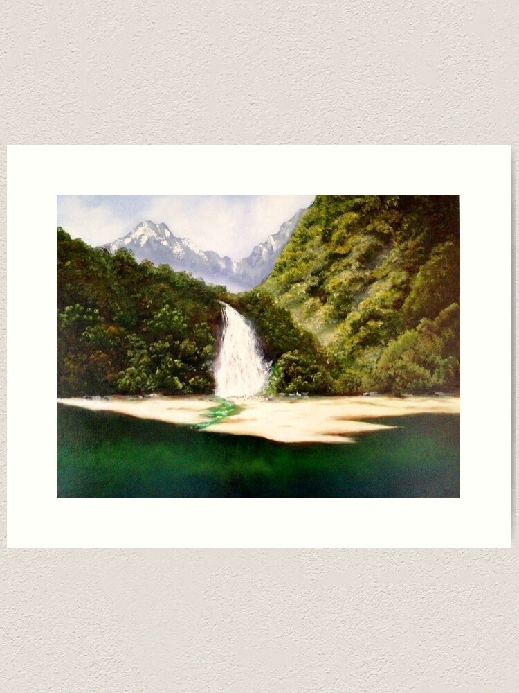 Thumbnail 1 of 3, Art Print, Bowen Falls Milford designed and sold by fionagurnsey.