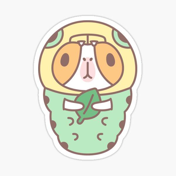 Guinea pig in Green Caterpillar Costume Sticker