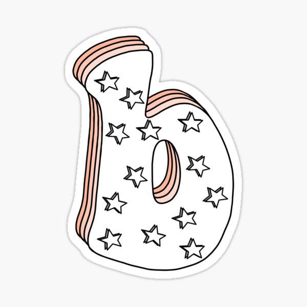 "Starry Retro Letter B Lowercase" Sticker For Sale By Allyyxoxo | Redbubble