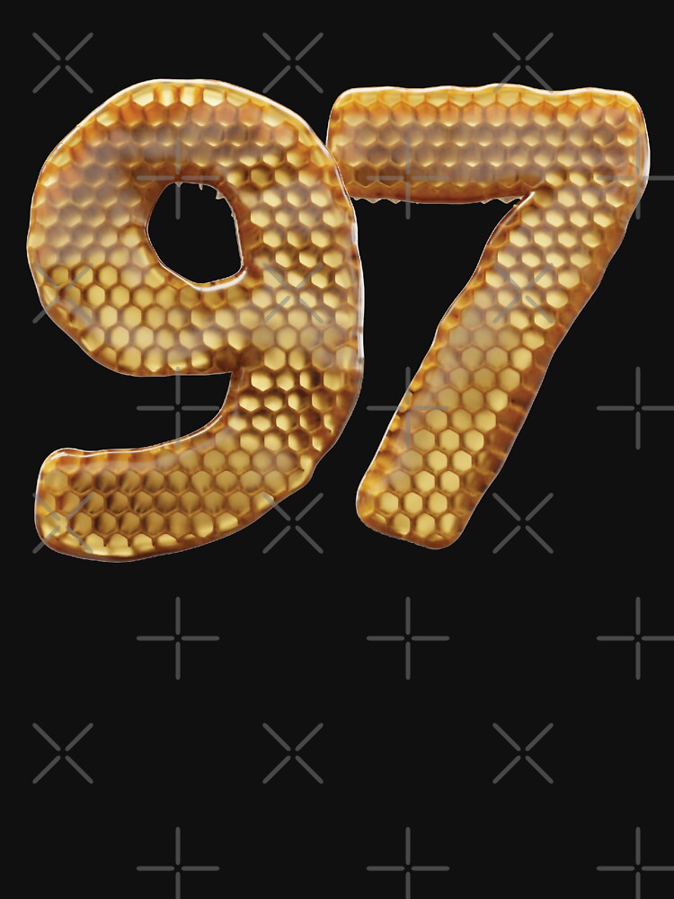 "97 Number 3d Honey Numbers Font" T-shirt By HelloFromAja | Redbubble