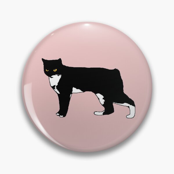 Item preview, Pixel the Black and White Manx Cat ❤ Light Pink designed and sold by pixelmountain.