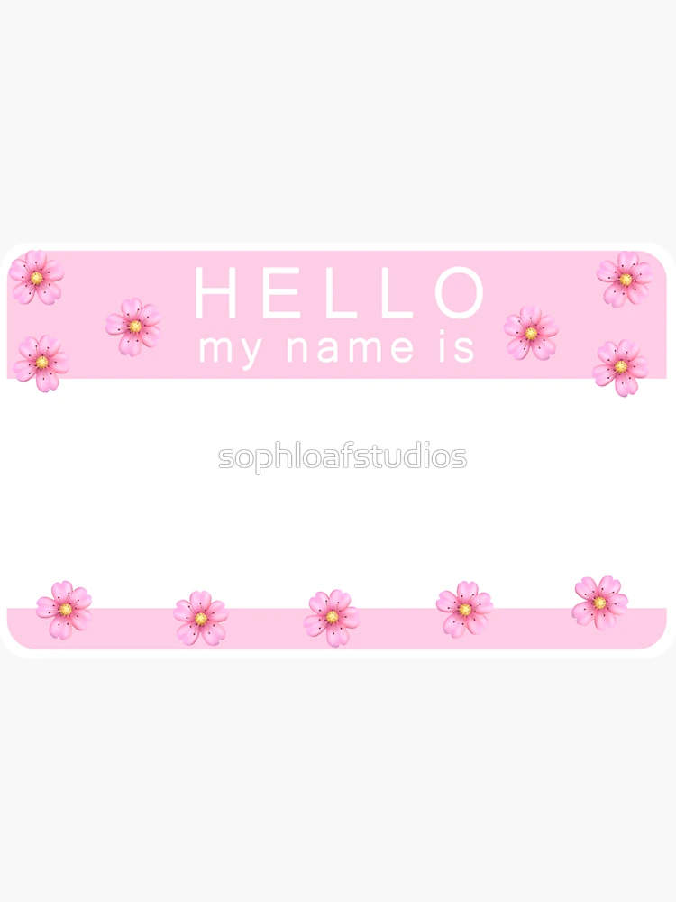 Trendy Pink Name Tag (VSCO style) Sticker for Sale by sophloafstudios