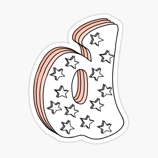 Aperçu de l'œuvre Lettre rétro étoilée d en minuscules créée et vendue par allyyxoxo.