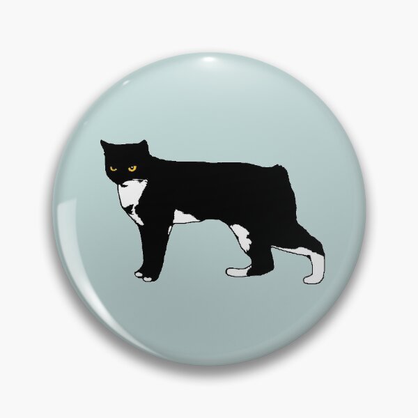 Item preview, Pixel the Black and White Manx Cat ❤ Light Turquoise designed and sold by pixelmountain.