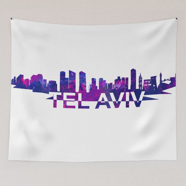 Item preview, Tel Aviv Israel Skyline Scissor Cut Giant Text designed and sold by artshop77.