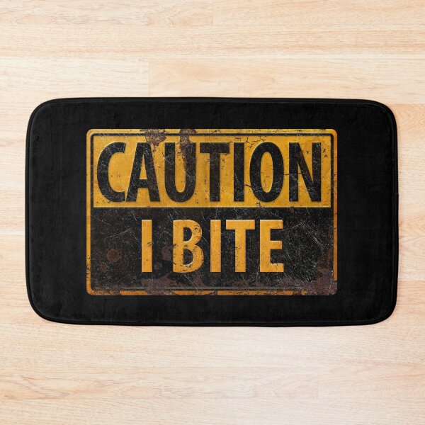 Item preview, CAUTION - I BITE  rusty metal danger warning caution sign designed and sold by 26-Characters.