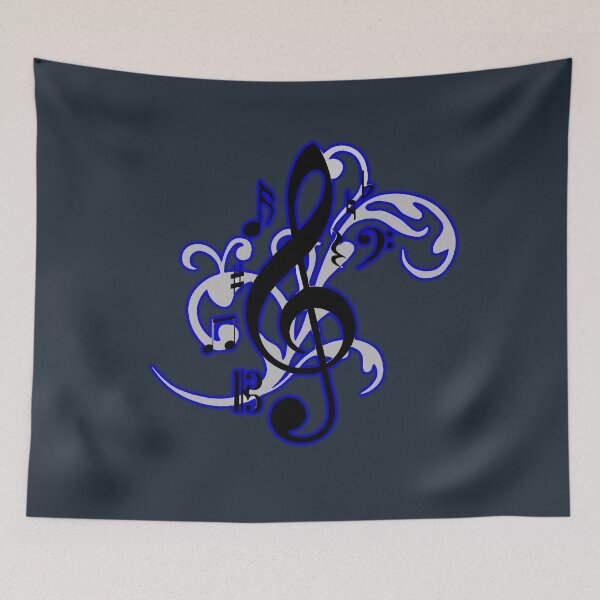 Item preview, cool music notes blue designed and sold by adin64.