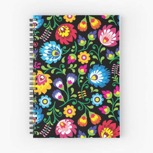 Item preview, Brillante patrón floral escandinavo sobre fondo negro designed and sold by alderblight.